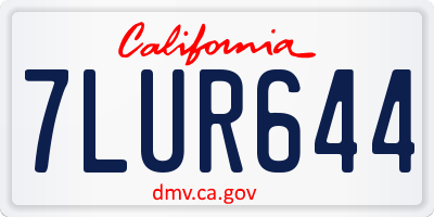 CA license plate 7LUR644