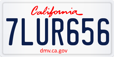 CA license plate 7LUR656