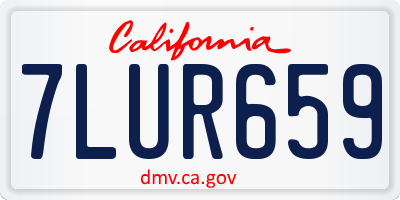 CA license plate 7LUR659