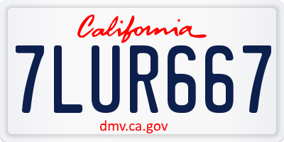 CA license plate 7LUR667