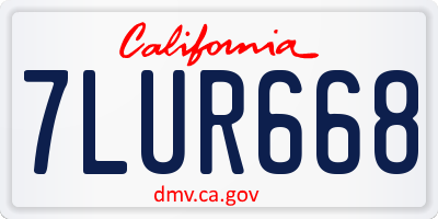 CA license plate 7LUR668