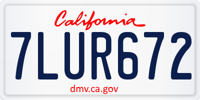 CA license plate 7LUR672