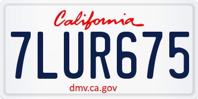 CA license plate 7LUR675