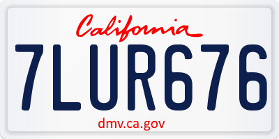 CA license plate 7LUR676