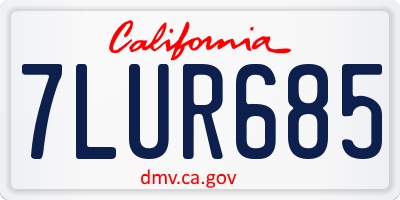 CA license plate 7LUR685