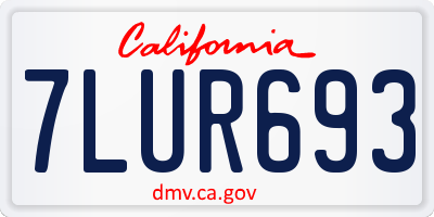 CA license plate 7LUR693