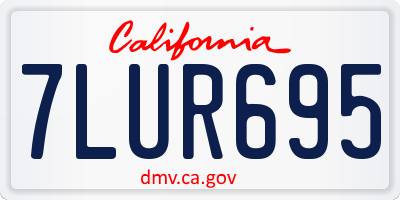 CA license plate 7LUR695
