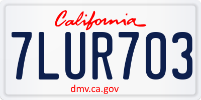 CA license plate 7LUR703