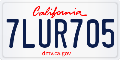 CA license plate 7LUR705