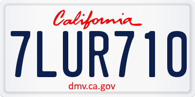 CA license plate 7LUR710