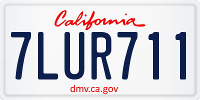 CA license plate 7LUR711