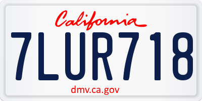 CA license plate 7LUR718