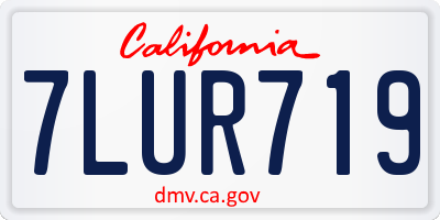 CA license plate 7LUR719