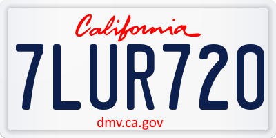 CA license plate 7LUR720