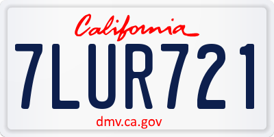 CA license plate 7LUR721