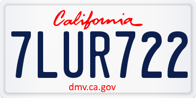 CA license plate 7LUR722