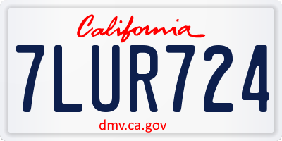 CA license plate 7LUR724