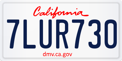 CA license plate 7LUR730
