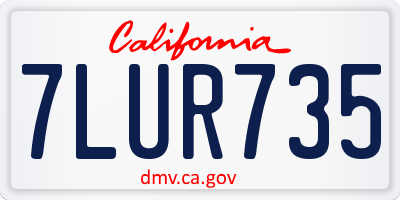 CA license plate 7LUR735