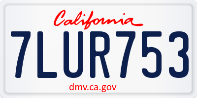 CA license plate 7LUR753
