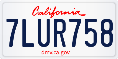 CA license plate 7LUR758