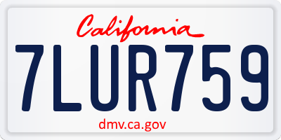 CA license plate 7LUR759