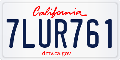 CA license plate 7LUR761
