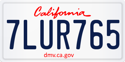 CA license plate 7LUR765