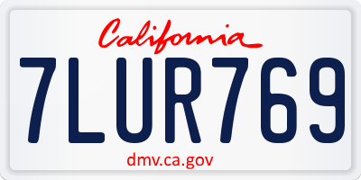 CA license plate 7LUR769