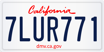 CA license plate 7LUR771