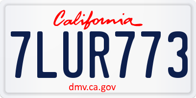CA license plate 7LUR773