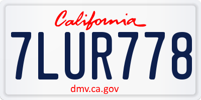 CA license plate 7LUR778