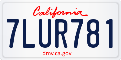 CA license plate 7LUR781
