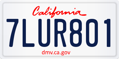 CA license plate 7LUR801