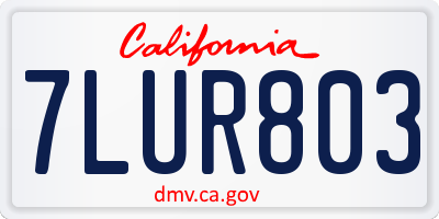 CA license plate 7LUR803