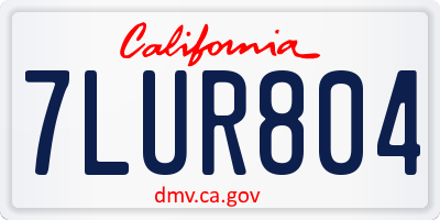 CA license plate 7LUR804