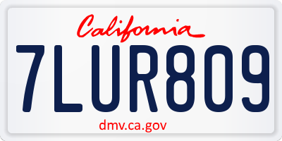 CA license plate 7LUR809