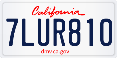 CA license plate 7LUR810