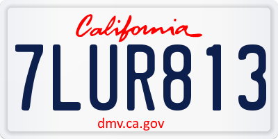 CA license plate 7LUR813