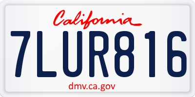 CA license plate 7LUR816