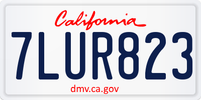 CA license plate 7LUR823