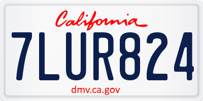 CA license plate 7LUR824