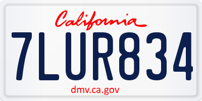 CA license plate 7LUR834
