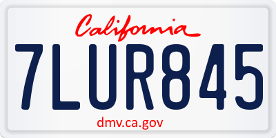 CA license plate 7LUR845