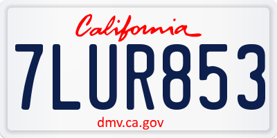 CA license plate 7LUR853