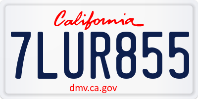 CA license plate 7LUR855