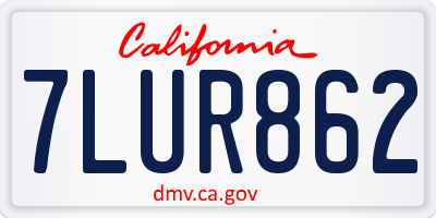 CA license plate 7LUR862