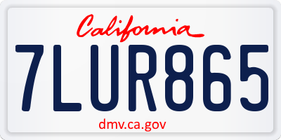 CA license plate 7LUR865