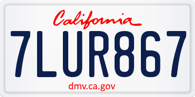 CA license plate 7LUR867