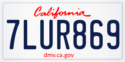 CA license plate 7LUR869